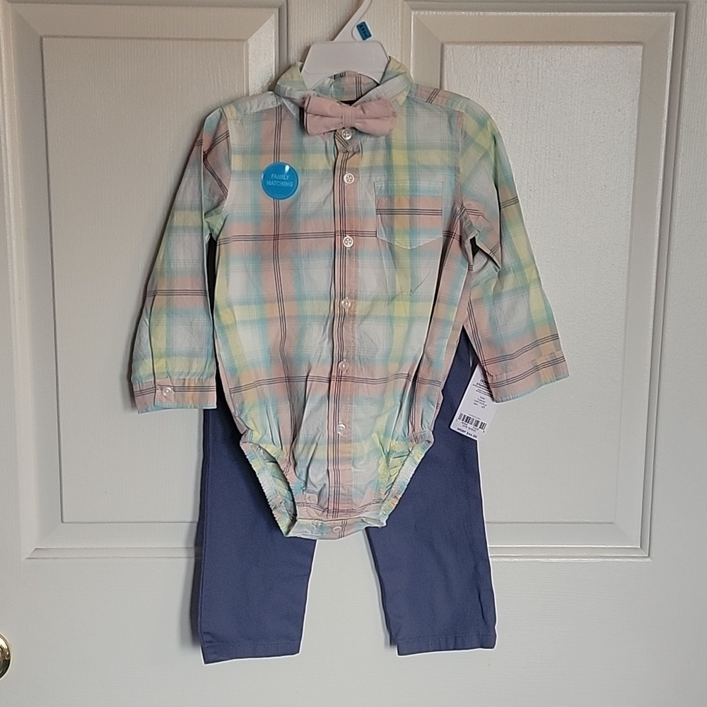 Toddler boys 2-piece dress shirt and pants,  24M by Carters.  NWT